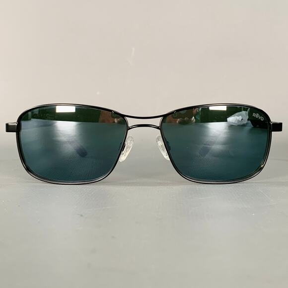 REVO Clive Black Acetate Metal Navigator Polarized Sunglasses - Picture 1 of 8